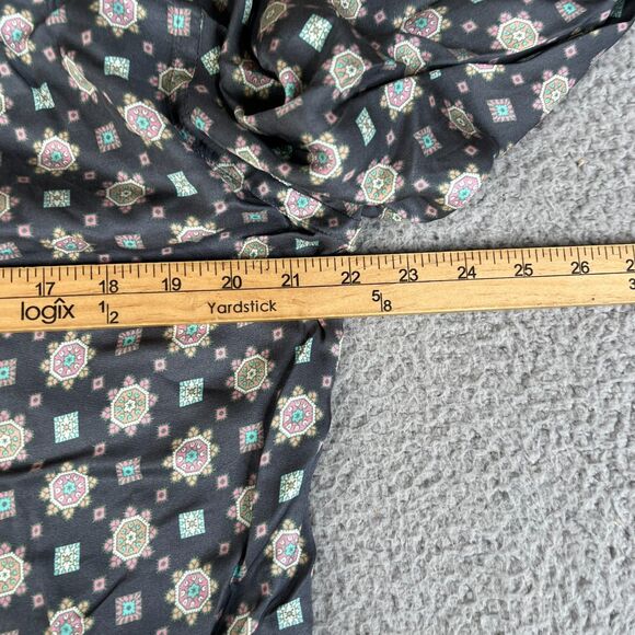 Allsaints Washed Black Shirt Mens Small Long Sleeve Loop Collar Viscose Pocket - Picture 12 of 15